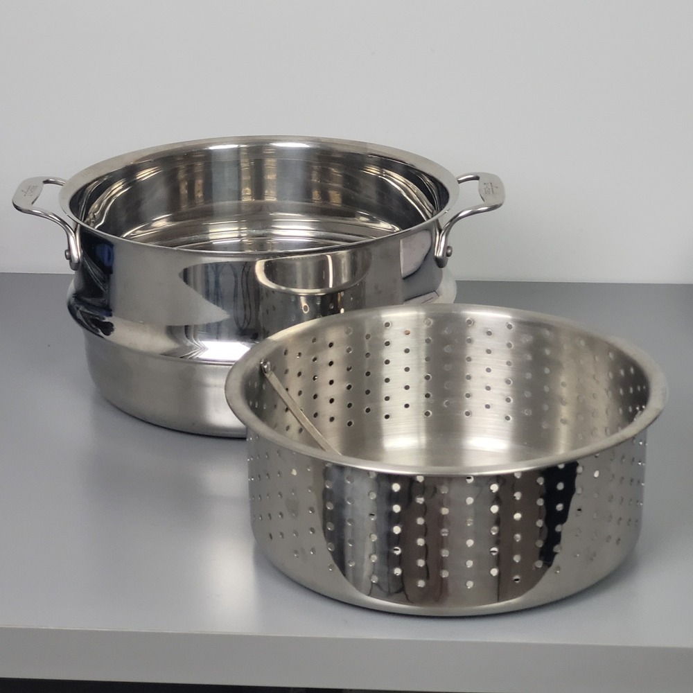 All-Clad Strainer Pasta Colander Steamer Basket Insert Stock Pot Stainless Steel